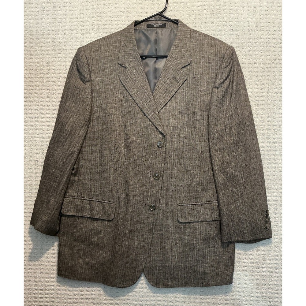 Versini Men's Silk Sport Coat Jacket Brown Tweed Tones 42S 3 Button No Vent